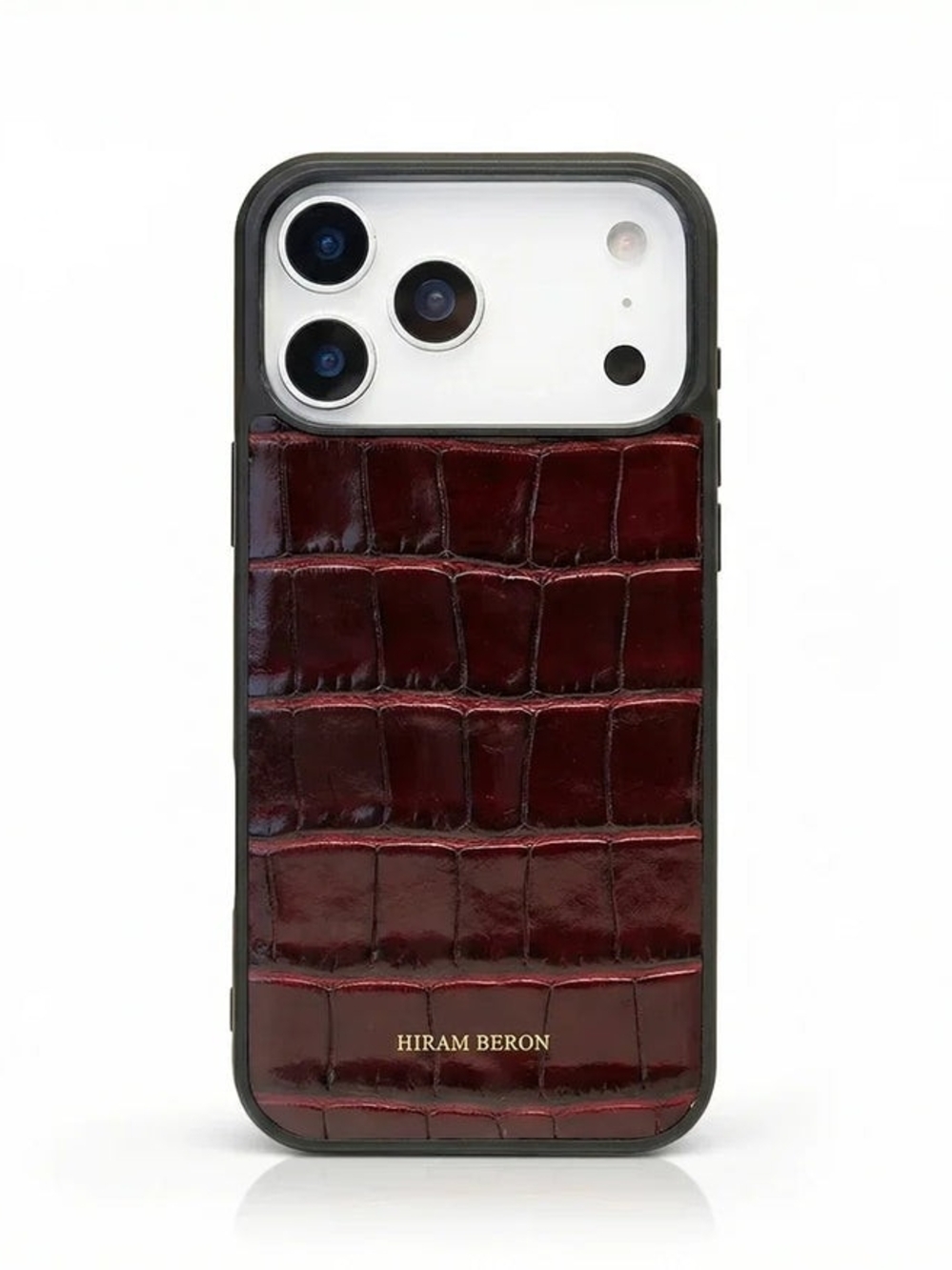 Burgundy Croc Leather iPhone Case